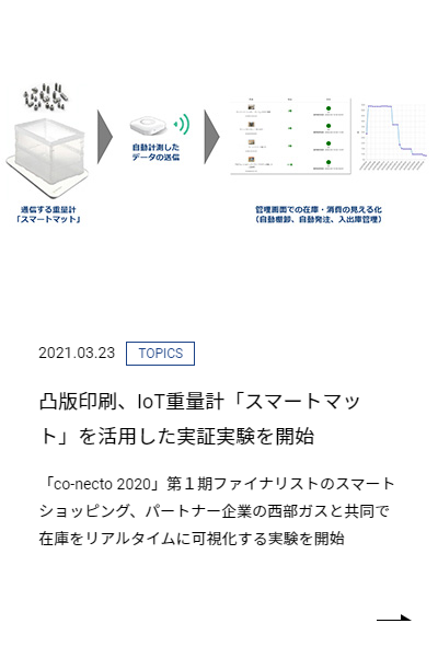 凸版印刷、IoT重量計「スマートマット」を活用した実証実験を開始